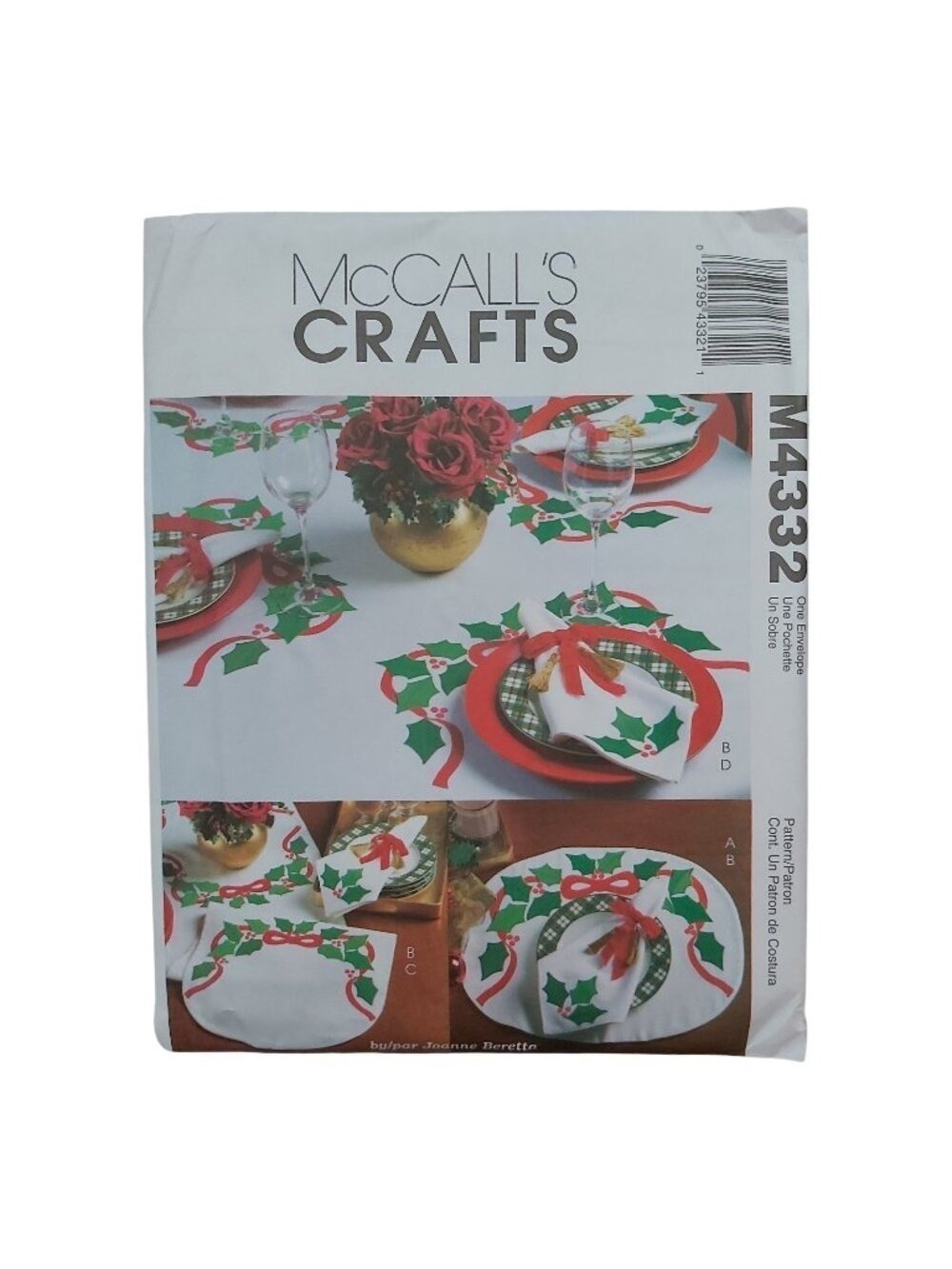 McCalls M4332 Christmas Tablecloth Runner Placemat Napkin Applique Sewing